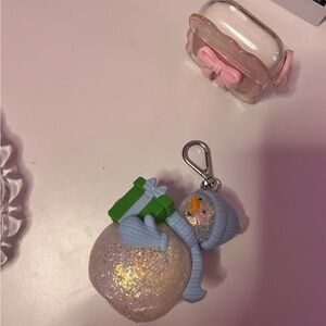 Bath & Body Works Snowman Keychain with Green Gift